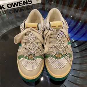 Gucci vintage style sneakers with crystals 38